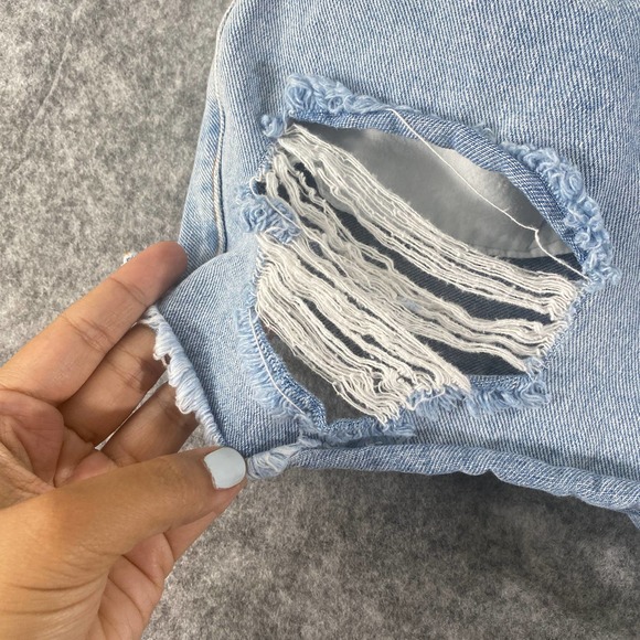 Billabong Denim Shorts 30 Blue High Rise Drift Away Jean Cutoff Distressed - Picture 11 of 16